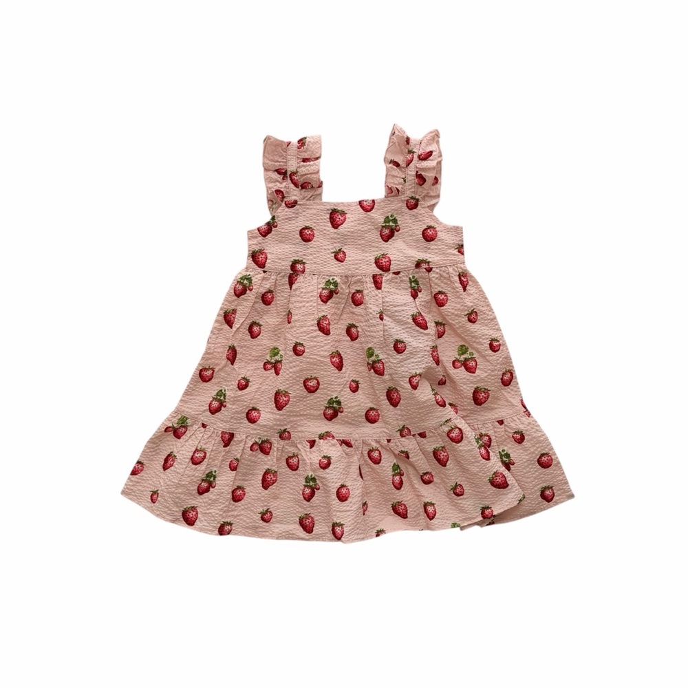 Milkbarn Pink Strawberry Kids Dress